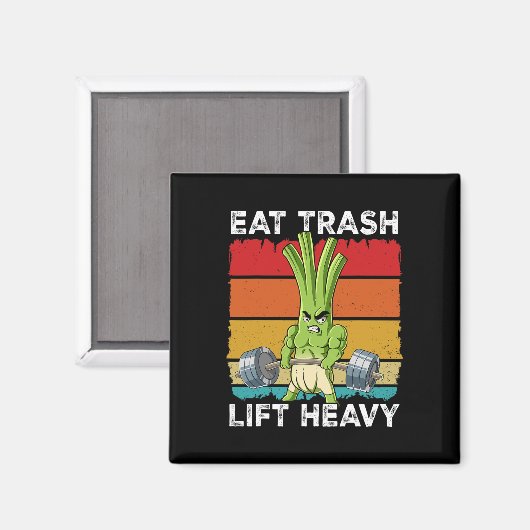 Spring Onion Gym Gewichtstraining Eet Trash Lift H Magneet (Voorkant / Achterkant)