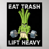 Spring Onion Gym Gewichtstraining Eet Trash Lift H Poster (Voorkant)
