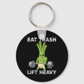 Spring Onion Gym Gewichtstraining Eet Trash Lift H Sleutelhanger (Voorkant)