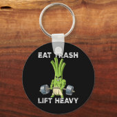 Spring Onion Gym Gewichtstraining Eet Trash Lift H Sleutelhanger (Voorkant)