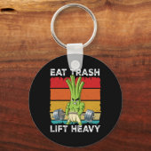 Spring Onion Gym Gewichtstraining Eet Trash Lift H Sleutelhanger (Voorkant)