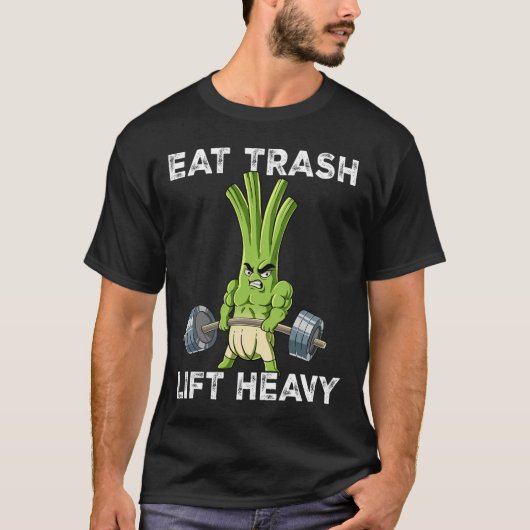 Spring Onion Gym Gewichtstraining Eet Trash Lift H T-shirt (Voorkant)