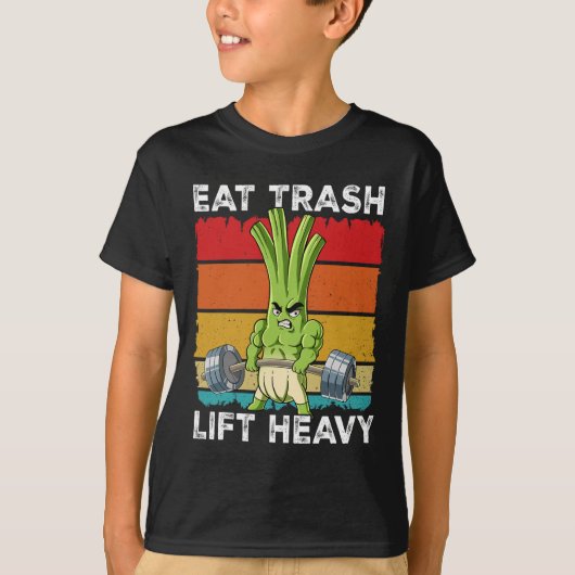 Spring Onion Gym Gewichtstraining Eet Trash Lift H T-shirt (Voorkant)