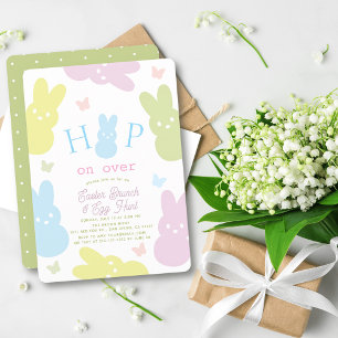 Spring op Bunny & Butterfly Pasen Brunchen Kaart