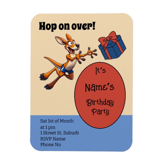 Spring op over grappige Australische football kang Magneet (Verticaal)