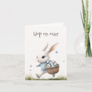 Spring op Watercolor Pasen Konijn Kaart
