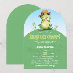 Spring op Waterverf Schattigee kikker Baby shower Kaart