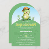 Spring op Waterverf Schattigee kikker Baby shower Kaart (Voorkant / Achterkant)