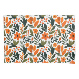 Spring Orange Flowers Chic Elegant Floral Pattern Kussensloop