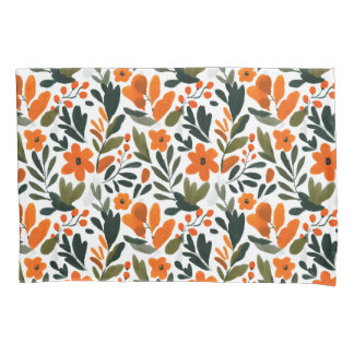 Spring Orange Flowers Chic Elegant Floral Pattern Kussensloop