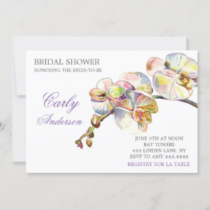 Spring Orchid Bloemen Bruids Douche Uitnodiging