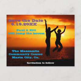 Spring over de bezemsteel briefkaart