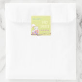 Spring Owls Baby Boy Shower Vierkante Sticker (Tas)