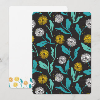 Spring Paardebloem Bloemen en Bladeren Design Feestdagenkaart