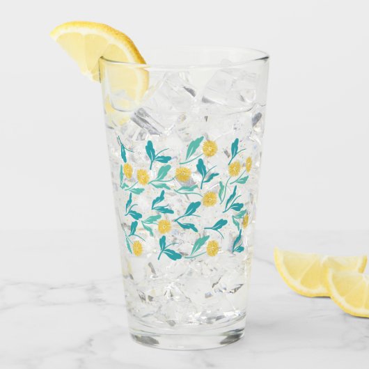 Spring Paardebloem Bloemen en Bladeren Design Glas (Voorkant ijs)