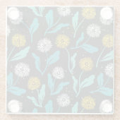 Spring Paardebloem Bloemen en Bladeren Design Glazen Onderzetter (Achterkant)