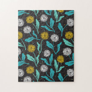 Spring Paardebloem Bloemen en Bladeren Design Legpuzzel