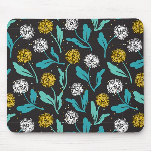 Spring Paardebloem Bloemen en Bladeren Design Muismat (Voorkant)