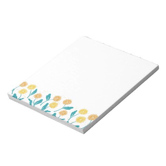 Spring Paardebloem Bloemen en Bladeren Design Notitieblok (Gedraaid)