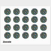 Spring Paardebloem Bloemen en Bladeren Design Ronde Sticker (Vel)