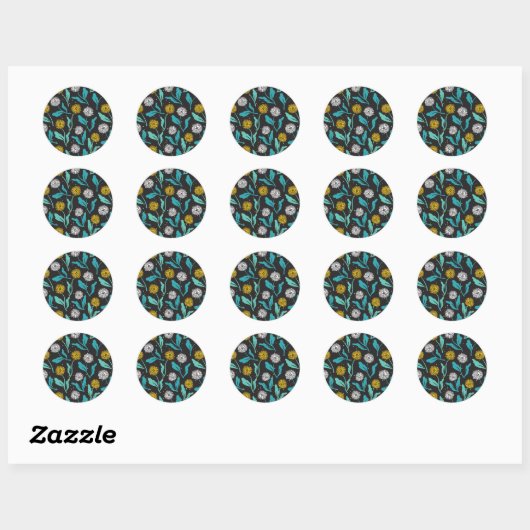 Spring Paardebloem Bloemen en Bladeren Design Ronde Sticker (Vel)