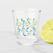 Spring Paardebloem Bloemen en Bladeren Design Shot Glas (Voorkant)