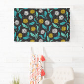 Spring Paardebloem Bloemen en Bladeren Design Spandoek (Insitu)