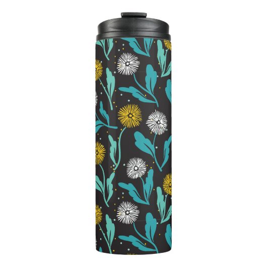 Spring Paardebloem Bloemen en Bladeren Design Thermosbeker (Voorkant)