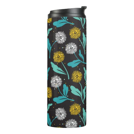 Spring Paardebloem Bloemen en Bladeren Design Thermosbeker (Gedraaid links)