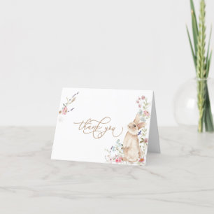 Spring Paashaas Baby shower Dank u kaart