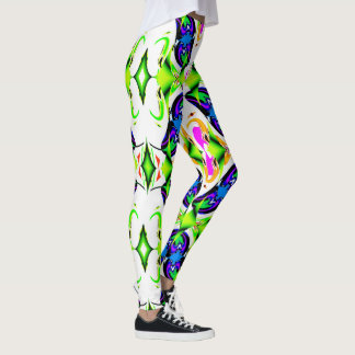 Spring Paisley on White/Pink/Blue/Green/Paars Leggings