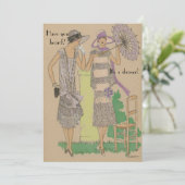 Spring Parijse Flapper Mode Douche Kaart (Staand voorkant)