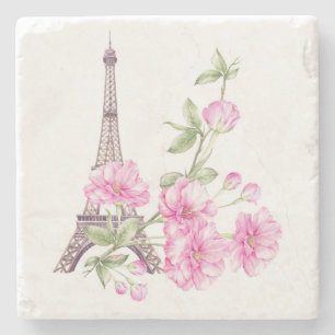 Spring Paris Floral Stenen Onderzetter
