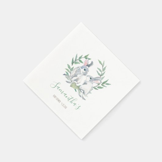 Spring Party Theme Bunny Waterverf Napkins Servet (Hoek)