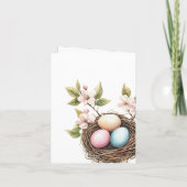 Spring Pastel Bird's Nest Note Card (Dos)