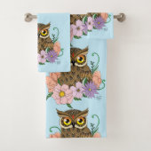 Spring Pastel Bloemen Uil Bad Handdoek (Insitu)