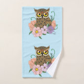 Spring Pastel Bloemen Uil Bad Handdoek (Handdoek)