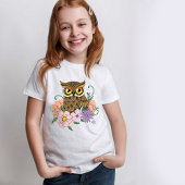 Spring Pastel Bloemen Uil T-shirt
