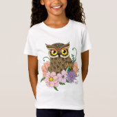 Spring Pastel Bloemen Uil T-shirt (Voorkant)