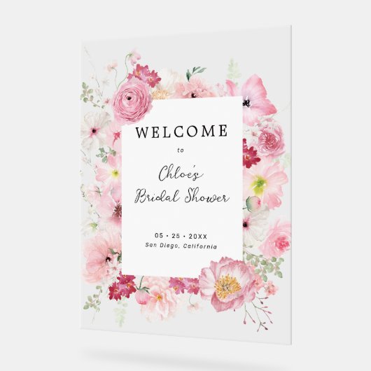 Spring Pastel Floral Fête des mariées Welcome (Angle)