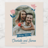 Spring Pastel Petals Save the Date Wijn Etiket (Enkel label)