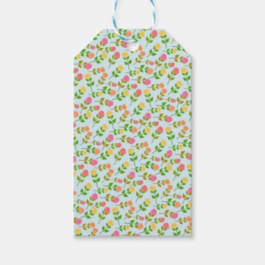 Spring Pastel Roos bloemenpatroon Cadeaulabel (Voorkant)