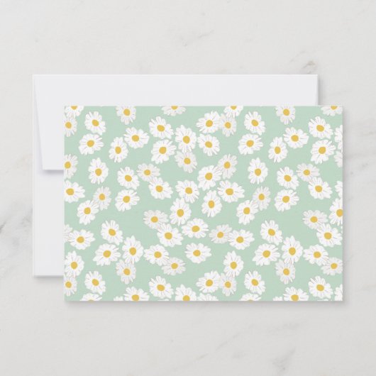 Spring Pastel Sage Blue Daisies Aangepaste bericht Bedankkaart (Achterkant)