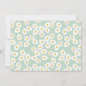 Spring Pastel Sage Green Daisies Baby Foto Birth Aankondiging (Achterkant)