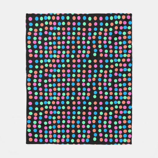 Spring Pastel vlekken op zwart Fleece Deken (Voorkant)