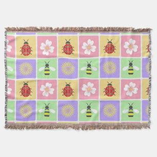 Spring Patches Throw Blanket Deken