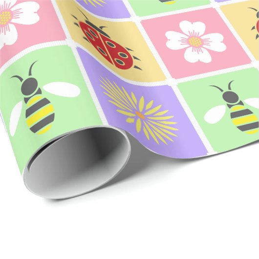 Spring Patches Verpakpapier Cadeaupapier (Rol Hoek)