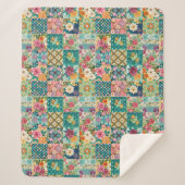 Spring Patchwork naadloos Sherpa Deken (Voorkant)