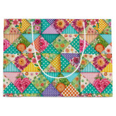 Spring Patchwork Naadloze Medium Gift Bag Groot Cadeauzakje (Voorkant)