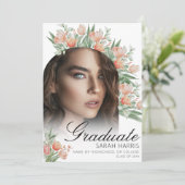 Spring Peachy Floral | Foto van Arch Afstuderen Aankondiging (Staand voorkant)